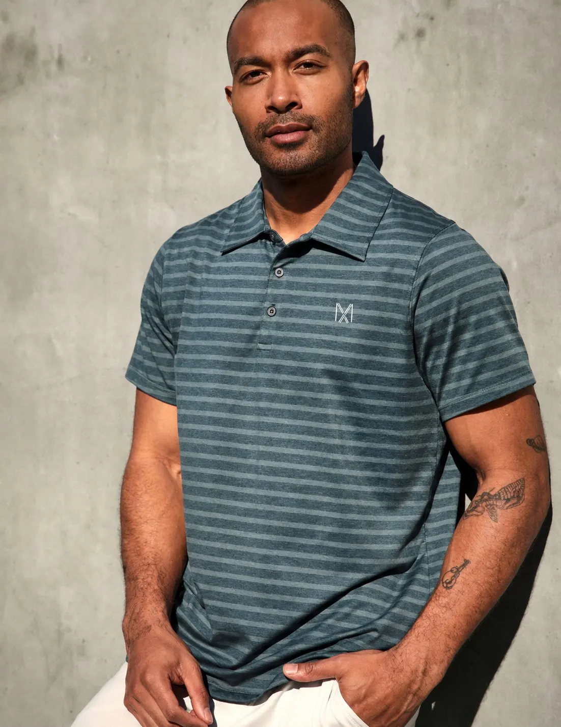 Men's Fairway Polo in Slate Stripe
