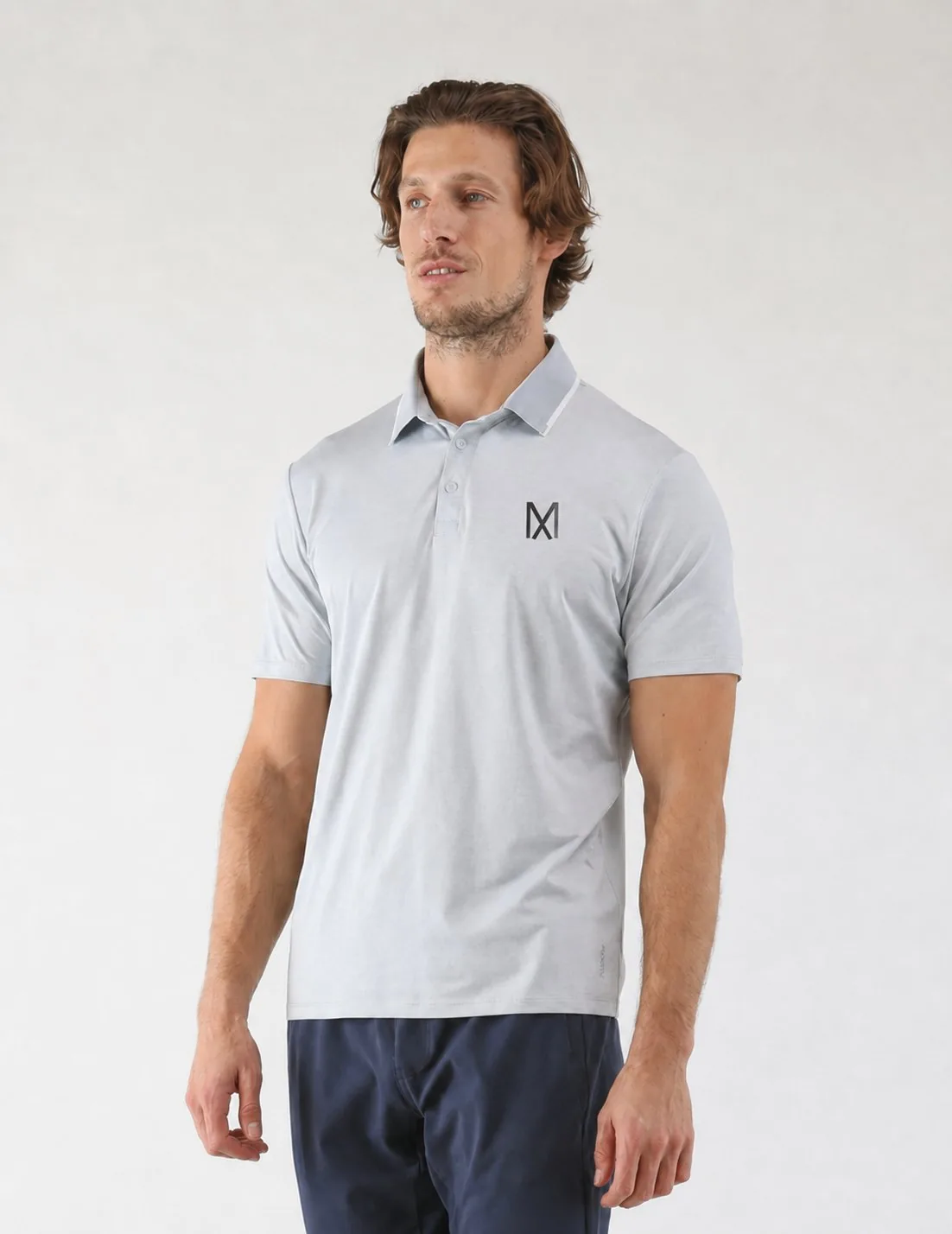 Men's Power Fade Polo in Ash Gray
