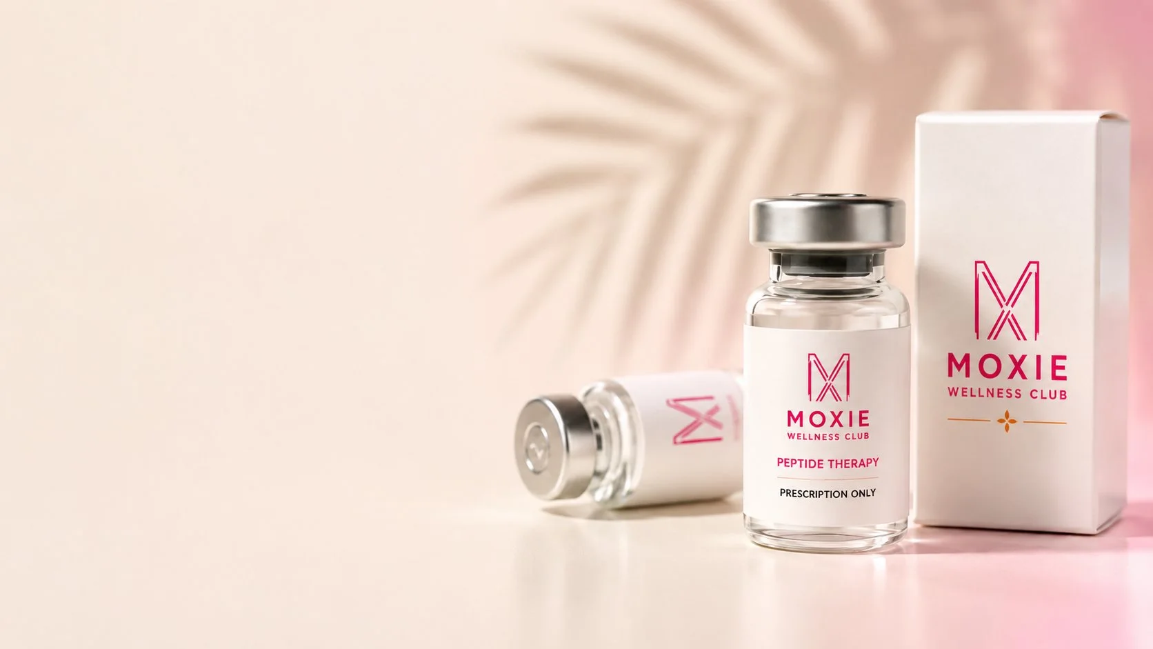 Moxie Wellness Club peptide therapy vials and packaging